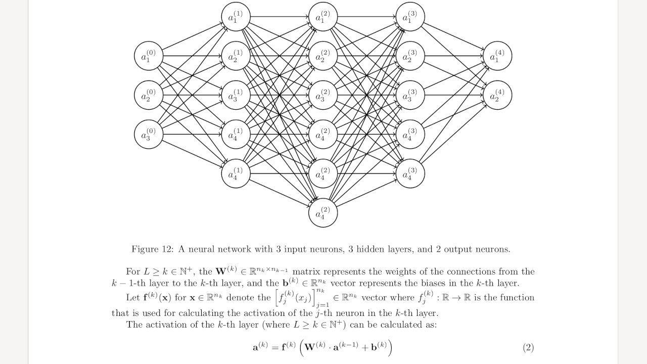 Screenshot of Artificial Neural Network Notes