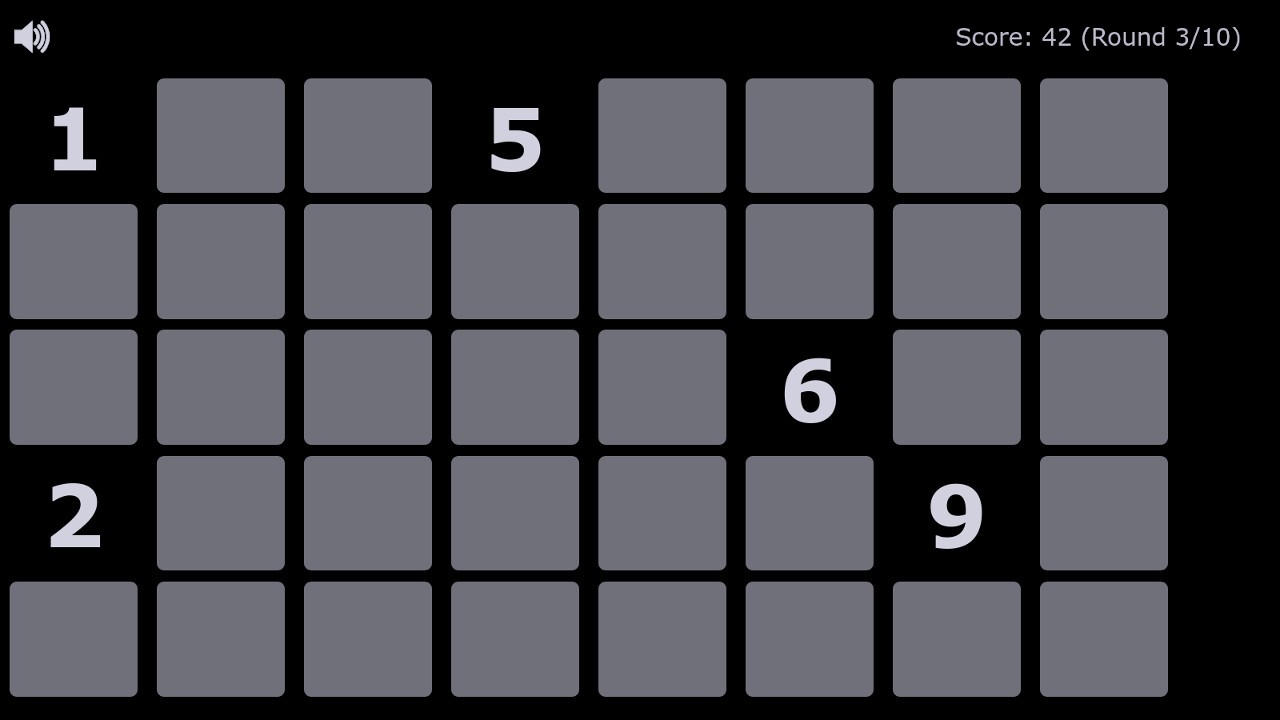 Screenshot of the Chimp Memory Game app